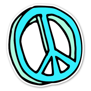 Blue Peace Sign Klistremerker 