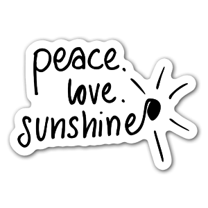 Peace. Love. Sunshine klistremerker