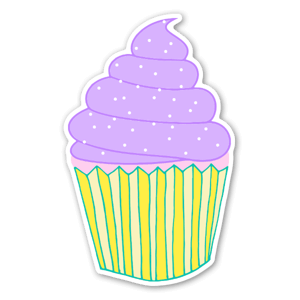 Fin rosa Cupcake stickers