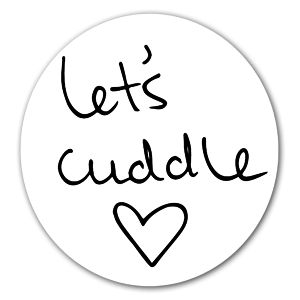 Hand drawn cuddling stickers, make it custom by adding a letter in the heart