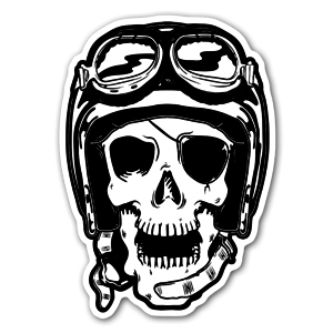 Biker skull sticker