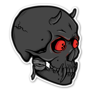 Demon skull sticker