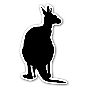 Kangaroo silhouette Klistremerker