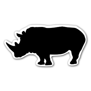 Rhino silhouette Klistremerker