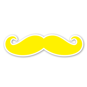 Mustache Yellow etiketter