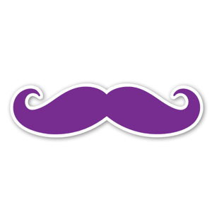 Mustache Purple etiketter 