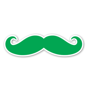 Mustache Green etiketter