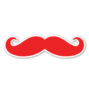 Mustache Red etiketter 