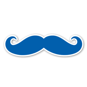 Mustache Blue etiketter