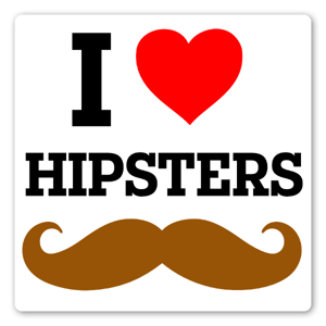 I Love Hipsters etiketter