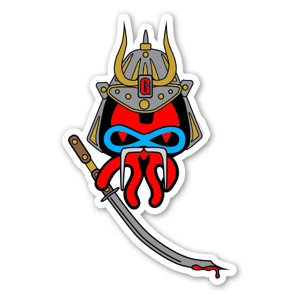 Samurai Skullyfish Klistremerker