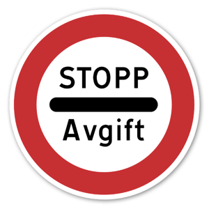 Forbudsskilt Stopp Avgift dekaler