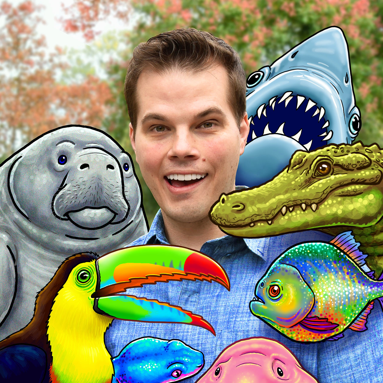 Profile picture of Ryan McCulloch with illustrated animals joining in