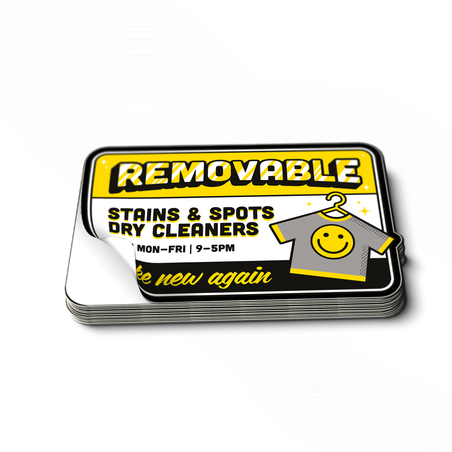 Removable sample pack sticker.