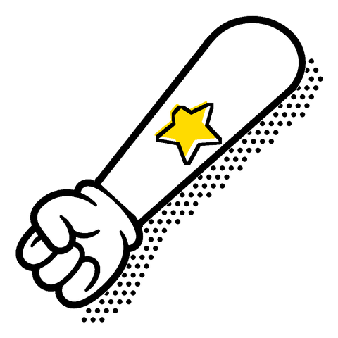 Arm med en gul stjerne som midlertidig tatovering, ikon for midlertidige tatoveringer
